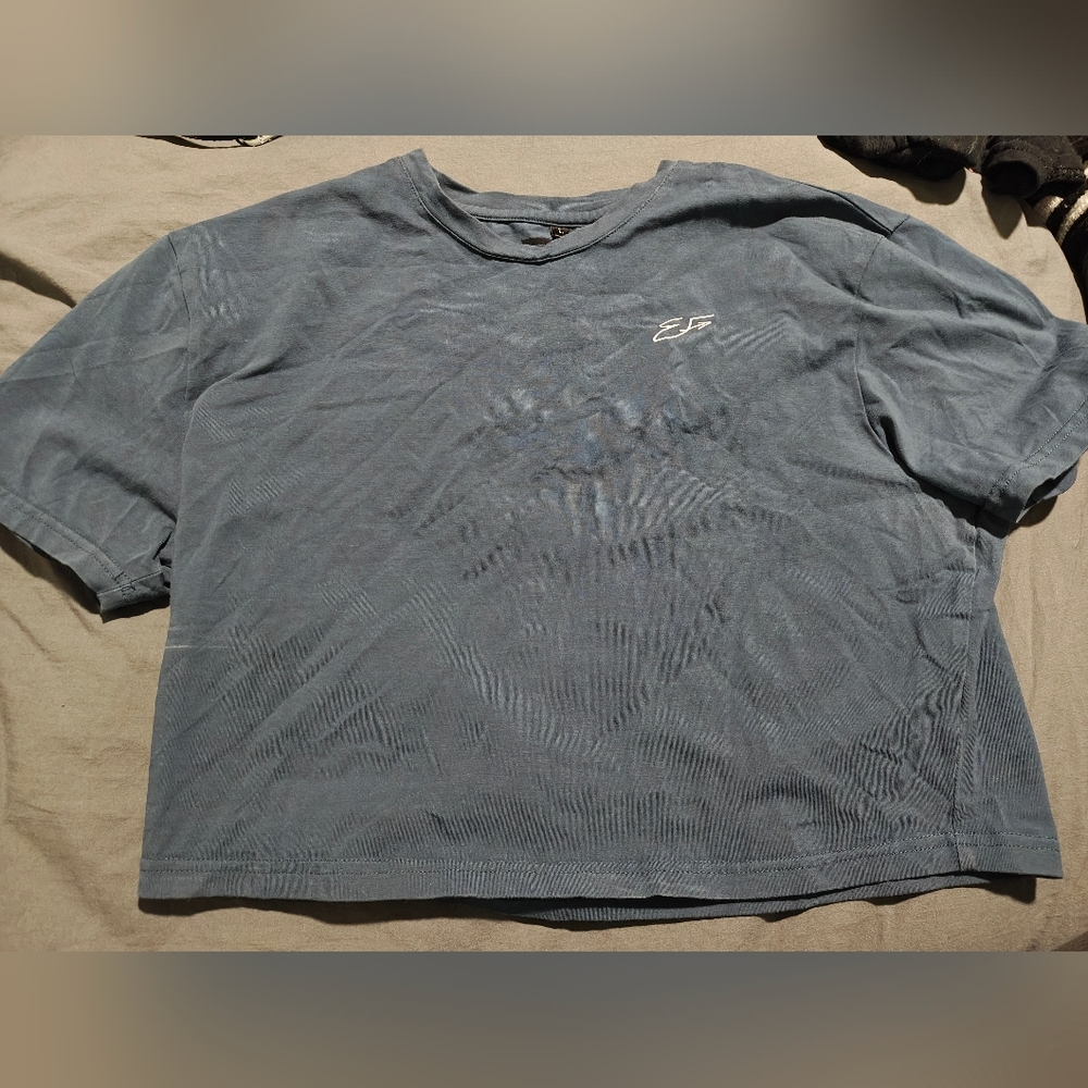 Y2K Blue Cropped Baby Tee Size Large